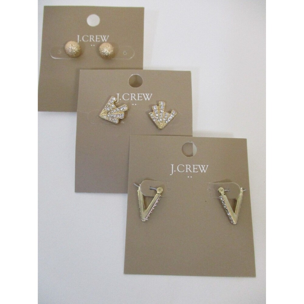 J.Crew Point Drop  Pinball WING Stud Earrings NWT SET OF 3 PIECE LOT